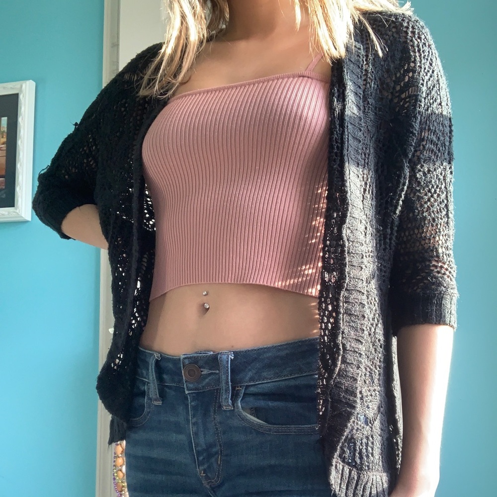 black cardigan